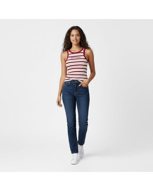 Jack Wills Red Jw Striped Vest
