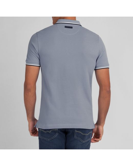 Eden Park Blue Plain Short-Sleeved Polo Shirt for men