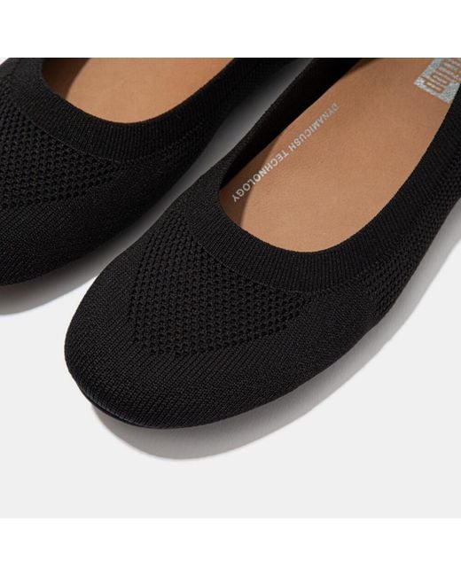 Fitflop Black Allegro E01 Multi-Knit Ballet Pumps