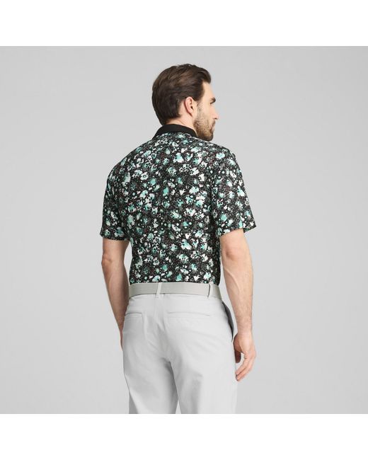 PUMA Green Cloudspun Abstract Camo Polo Shirt for men