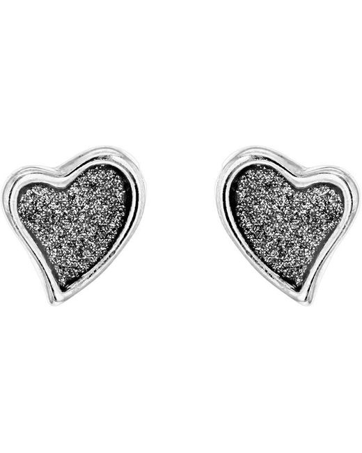 Be You Metallic Sterling Stardust Heart Studs