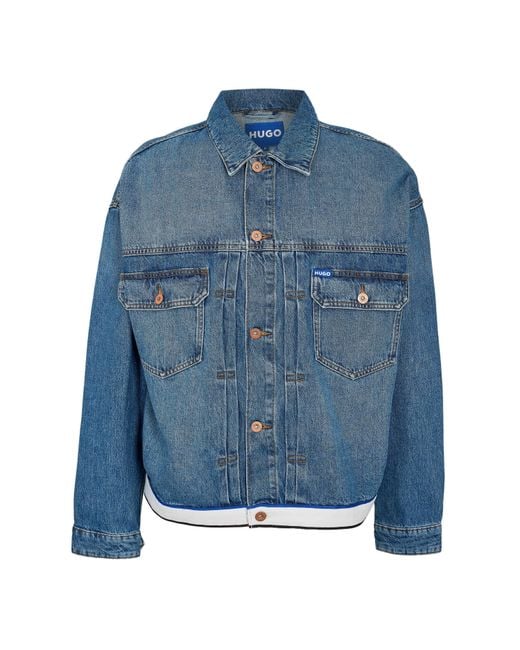 HUGO Blue Corso Tape Denim Jacket for men