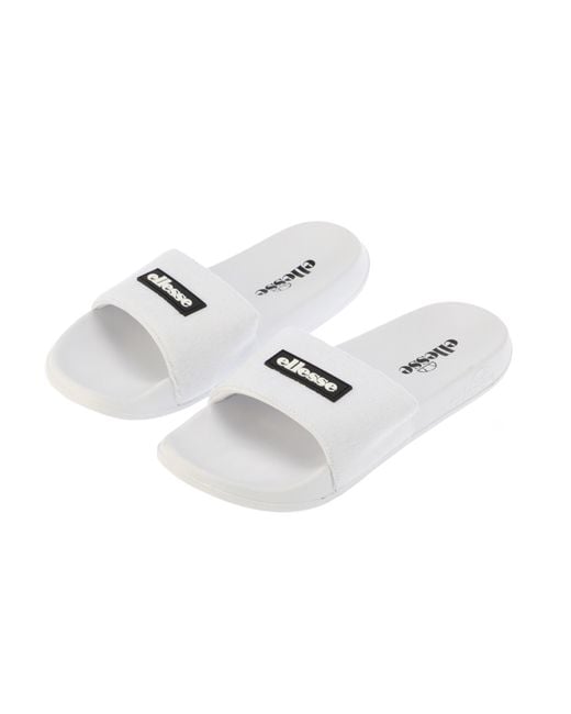 Ellesse White Laxxes Water Resistant Pool Sliders for men