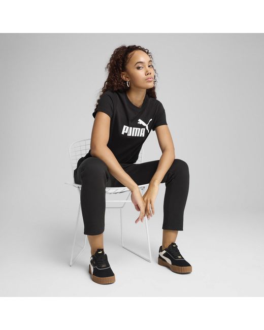 PUMA Black Regular Fit Logo T-Shirt