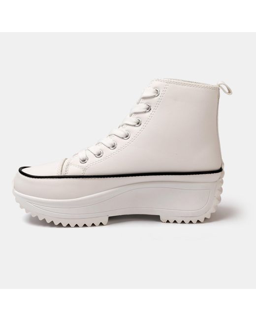 Firetrap White Platform Hi Top Ladies Trainers