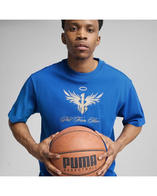 PUMA Blue Oversized T-Shirt for men