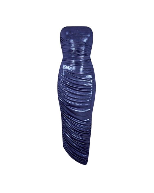 Norma Kamali Blue Strapless Diana Maxi Dress