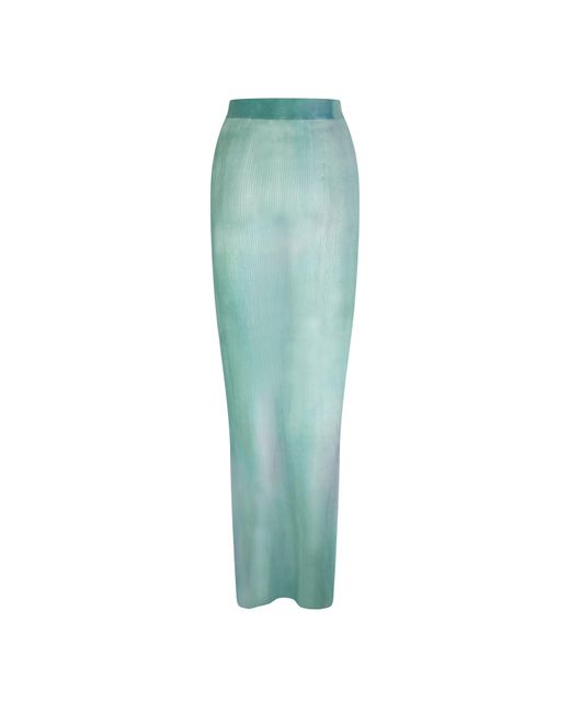 Off-White c/o Virgil Abloh Green Knitted Maxi Skirt