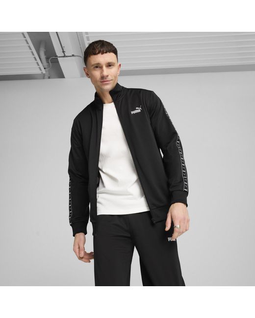 PUMA Black Poly Tape Suit Full Tracksuit for men