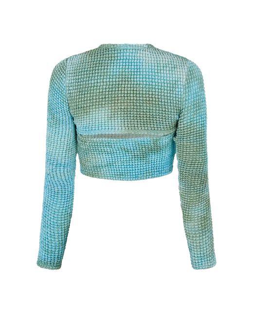 Off-White c/o Virgil Abloh Green Tie-Dye Relaxed Fit Cut Out Top