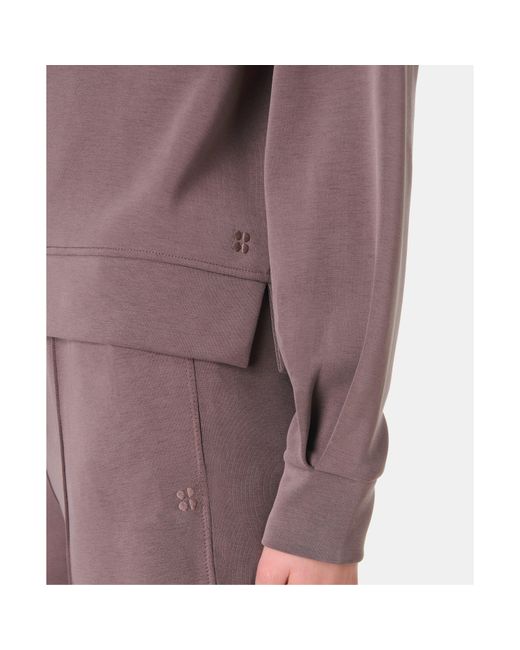 Sweaty Betty Purple Contoured Fit Breathable Crew Sweatshirt