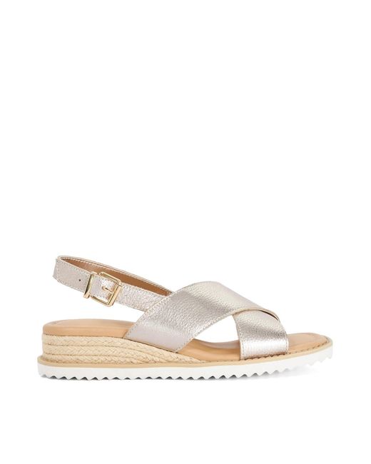Dune Natural Lemesos Flat Sandals