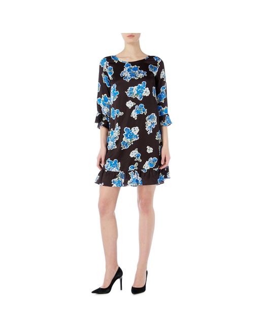 iBlues Blue Vargas Printed Shift Dress