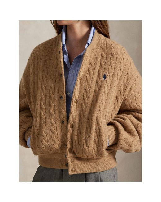 Polo Ralph Lauren Natural American Style Ribbed Trim Bomber Jacket