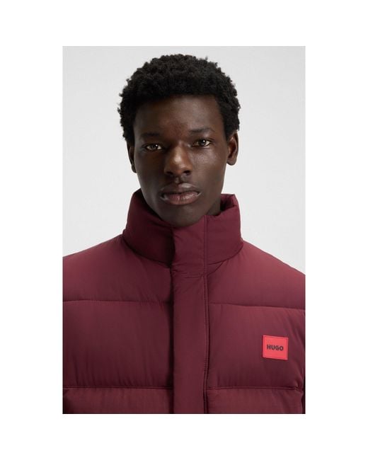 HUGO Purple Short Puffer Jacket for men