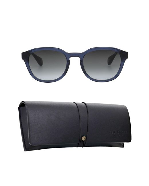 Ted Baker Gray Harrie Round Sunglasses for men