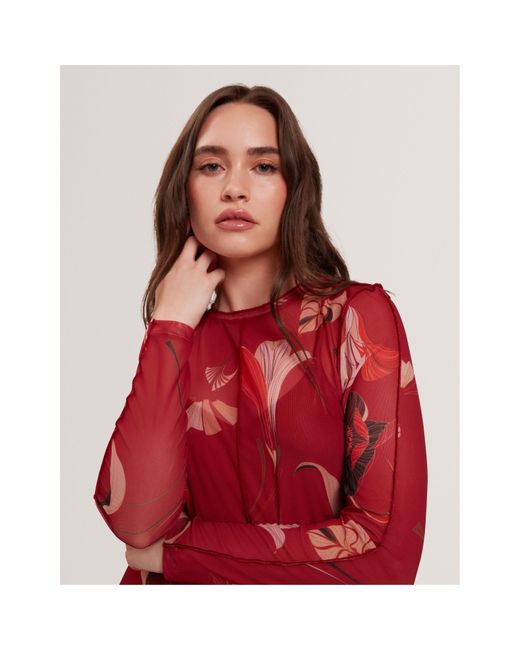 Ted Baker Red Print Mini Dress