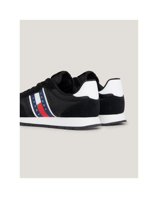 Tommy Hilfiger Black Runner Casual Ess Trainers for men