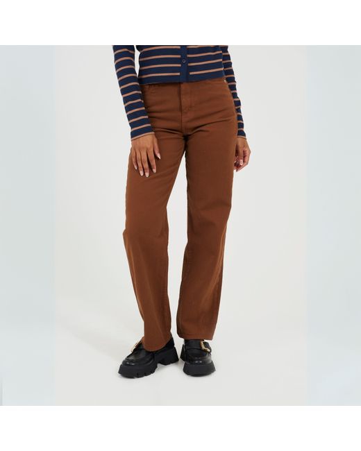 Brave Soul Brown Para Straight Leg Jeans