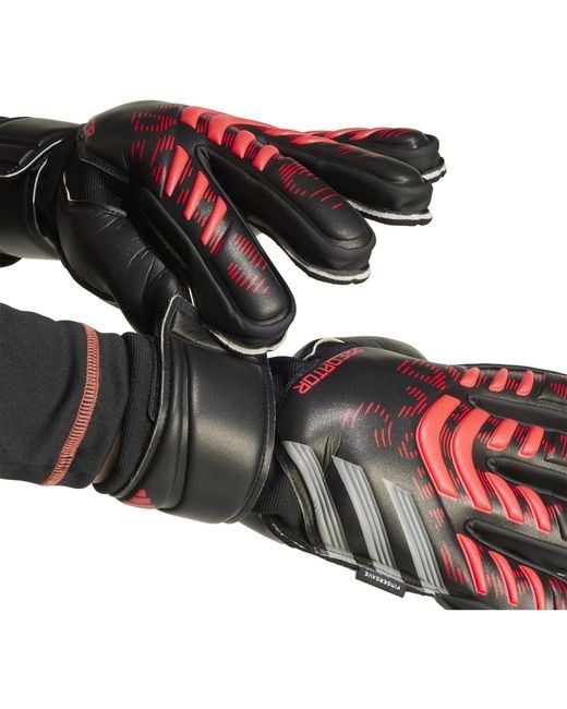 Adidas White Predator Match Fingersave Goalkeeper Gloves Adults