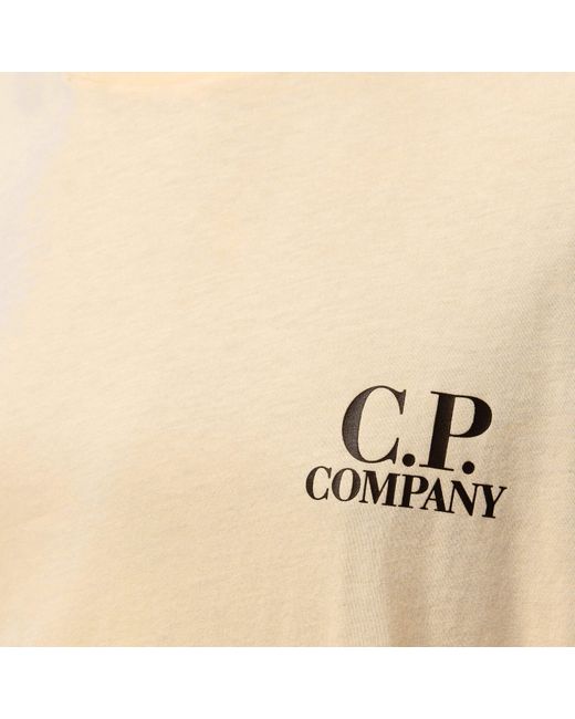 C P Company Natural Double Logo Tee for men