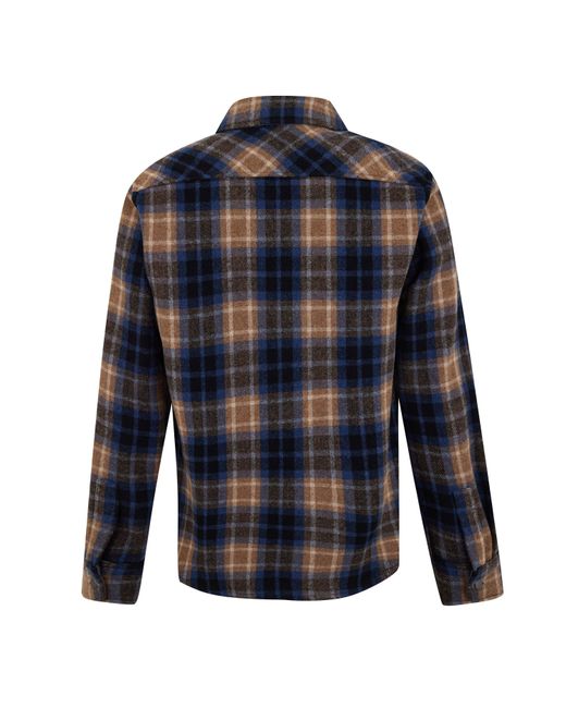 Woolrich Blue Alaskan Melton Italian Wool Overshirt for men
