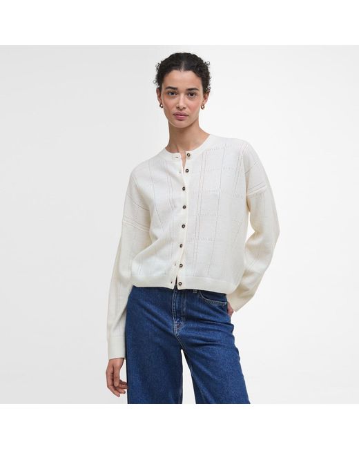 Barbour White Blakely Cardigan