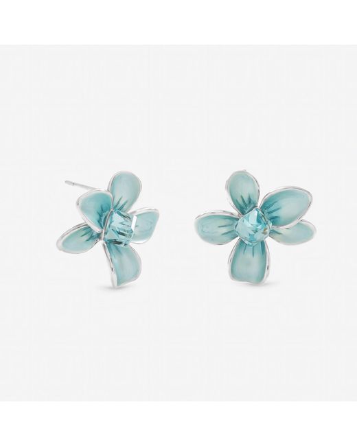Jon Richard Blue Plated And Flower Earrings