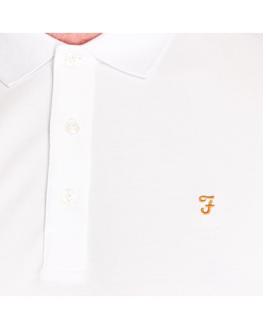 Farah White Blanes Short Sleeve Polo Shirt for men