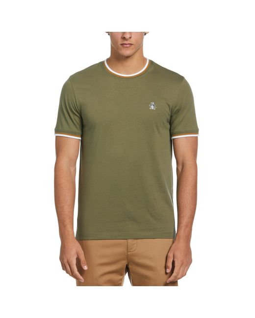 Original Penguin Green Short Sleeve Tipped T-Shirt for men