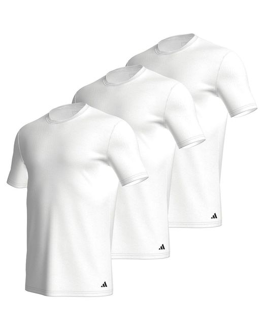 Adidas White Short Sleeve Performance 3 Pack Gym Top for men