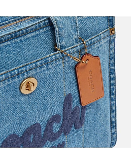 COACH Blue Dnm Cargo Tote Bag