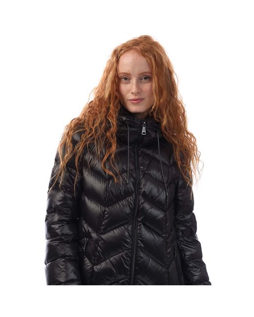 DKNY Black Zip Front Down Filled Jacket