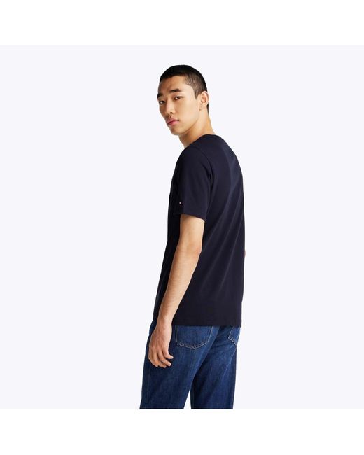 Tommy Hilfiger Blue Crest Logo Embroidery T-Shirt for men