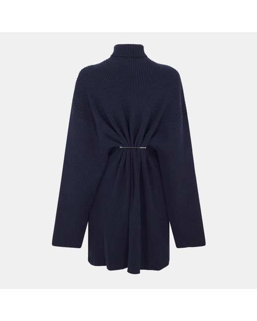 Balenciaga Blue Bal Pinch Mini Knitted Jumper Dress
