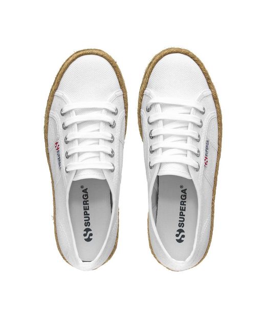 Superga White Rope Platform Trainers