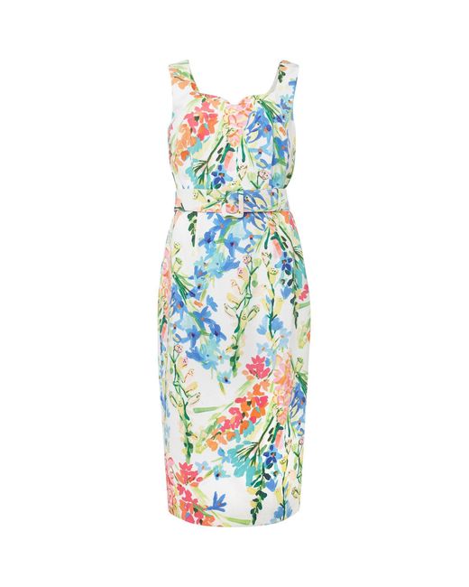 Phase Eight Blue Serina Floral Midi Dress