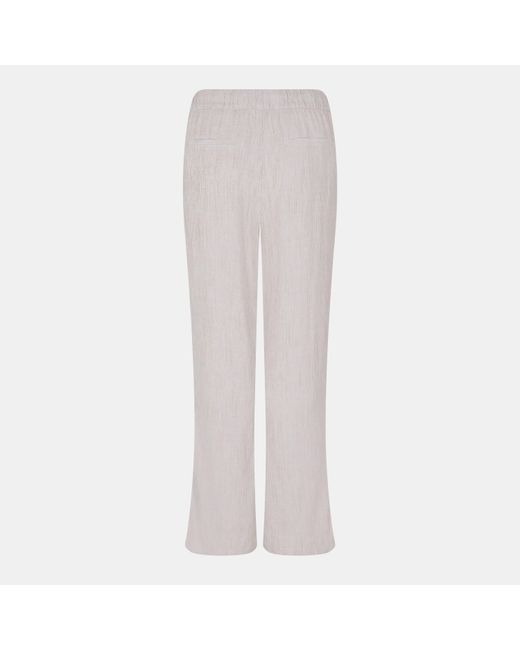 Vero Moda Gray Vm Line Linen Straight Leg Trouser