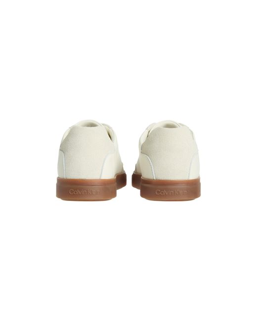 Calvin Klein White Leather Court Trainers