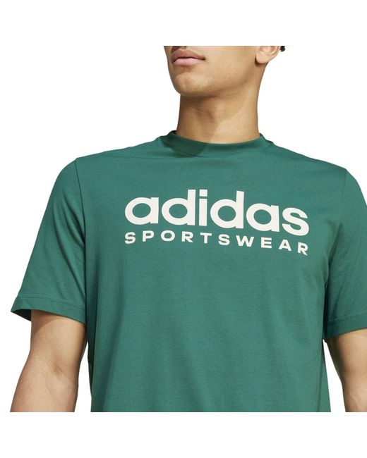 Adidas Green Essentials Single Jersey Logo T-Shirt for men