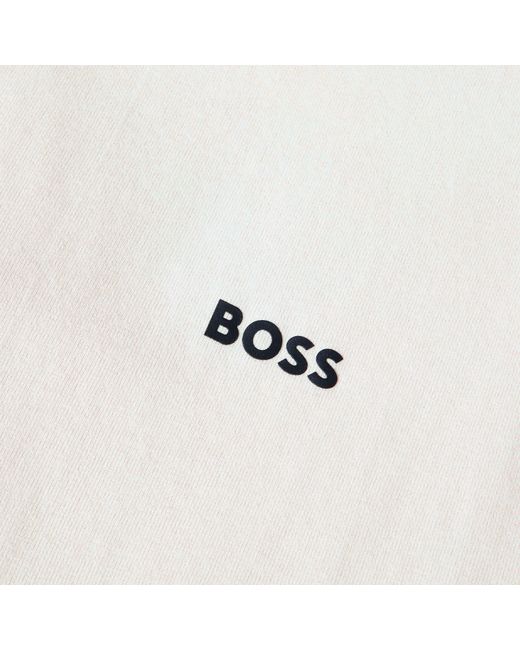 Boss White Short Sleeve T-Shirt With Logo Detail (Eregular)