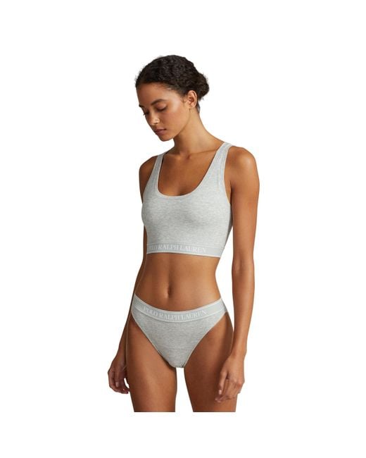 Polo Ralph Lauren Gray Cotton Non-Wired Scoop Bralette