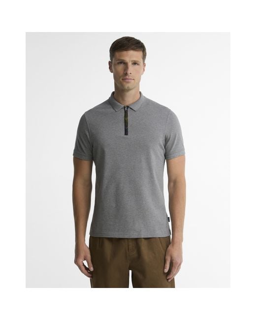 Barbour Gray B.Li Stately Zp Polo Sn64 for men