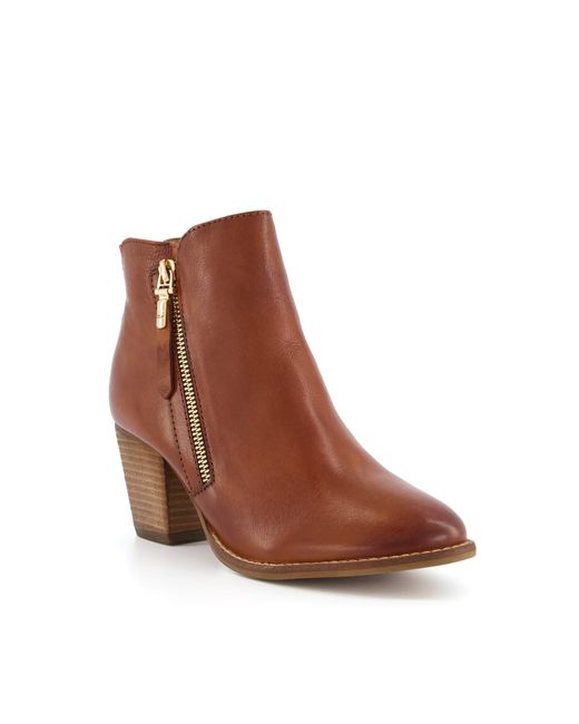 Dune Brown Paice Ankle Boots