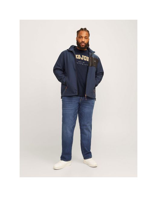Jack & Jones Blue Varsity Logo Plus Size T-Shirt for men