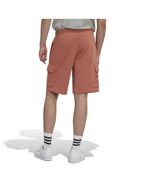 Adidas Originals Brown Graphic Ozworld Cargo Shorts for men