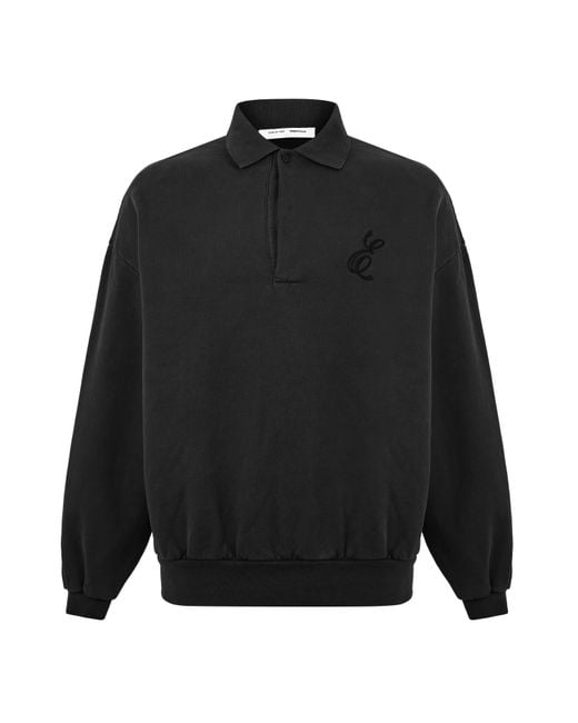 Fear Of God Black Long Sleeve Polo Shirt for men