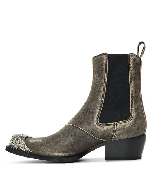 DIESEL Brown Calmity Ankle Heeled Boots