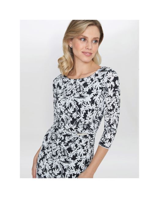 Gina Bacconi Blue Charlee Jersey Dress With Trim