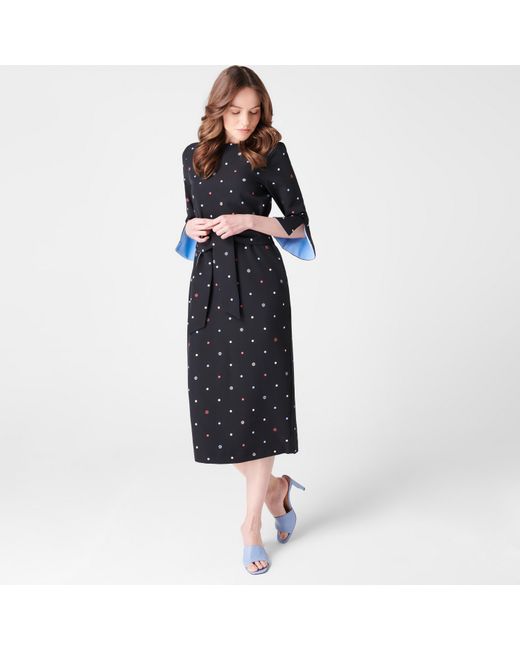 Biba Black Tie Midi Dress